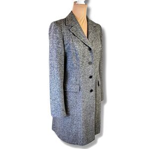 Ann Taylor LOFT Wool Silk Blend Gray Long Coat Women’s Size 8 Career Outerwear